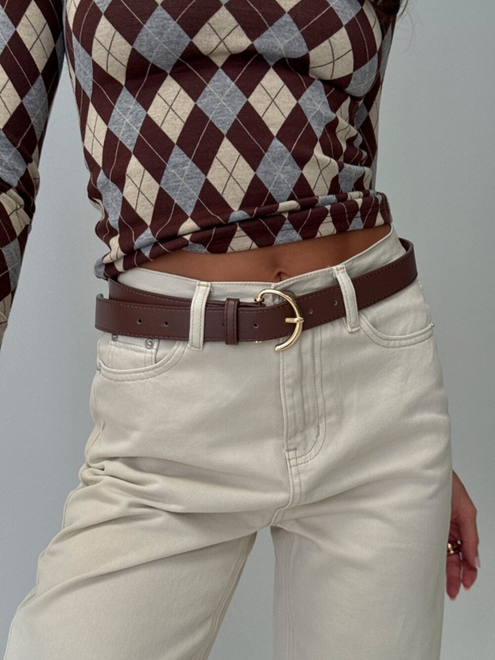 Princess Polly Tavian Belt in Brown/Gold, S/M